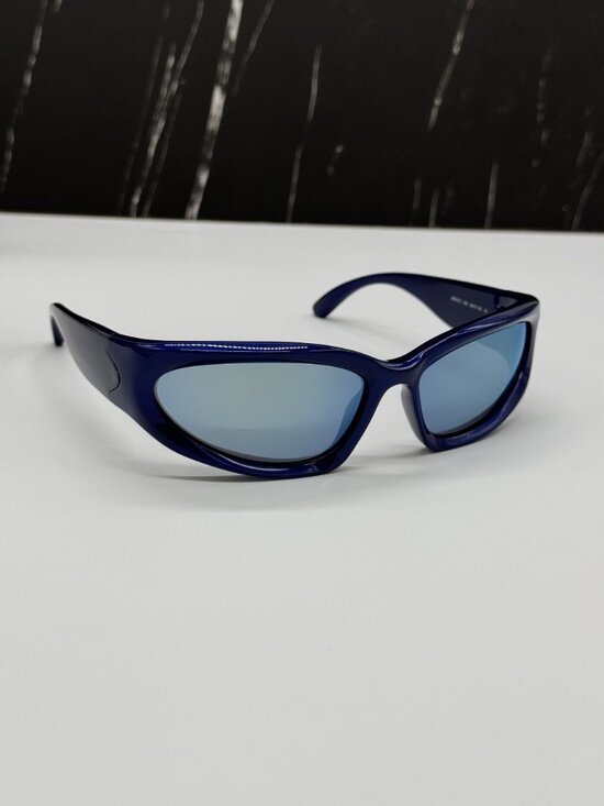 NEW BALENCIAGA BB0157S 009 BLUE UNISEX SUNGLASSES BALENCIAGA EYEWEAR main image 4